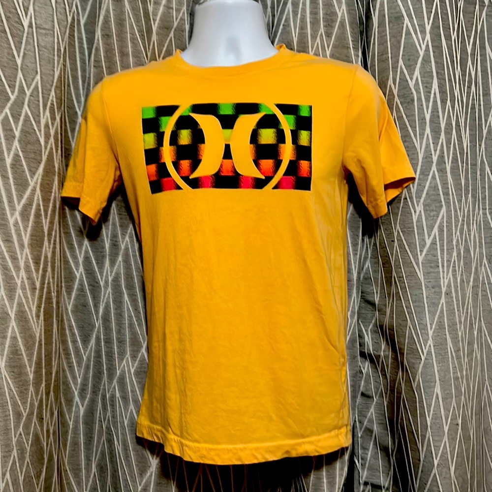 Youth Large Hurley Skateboard Light Yellow T-Shirt